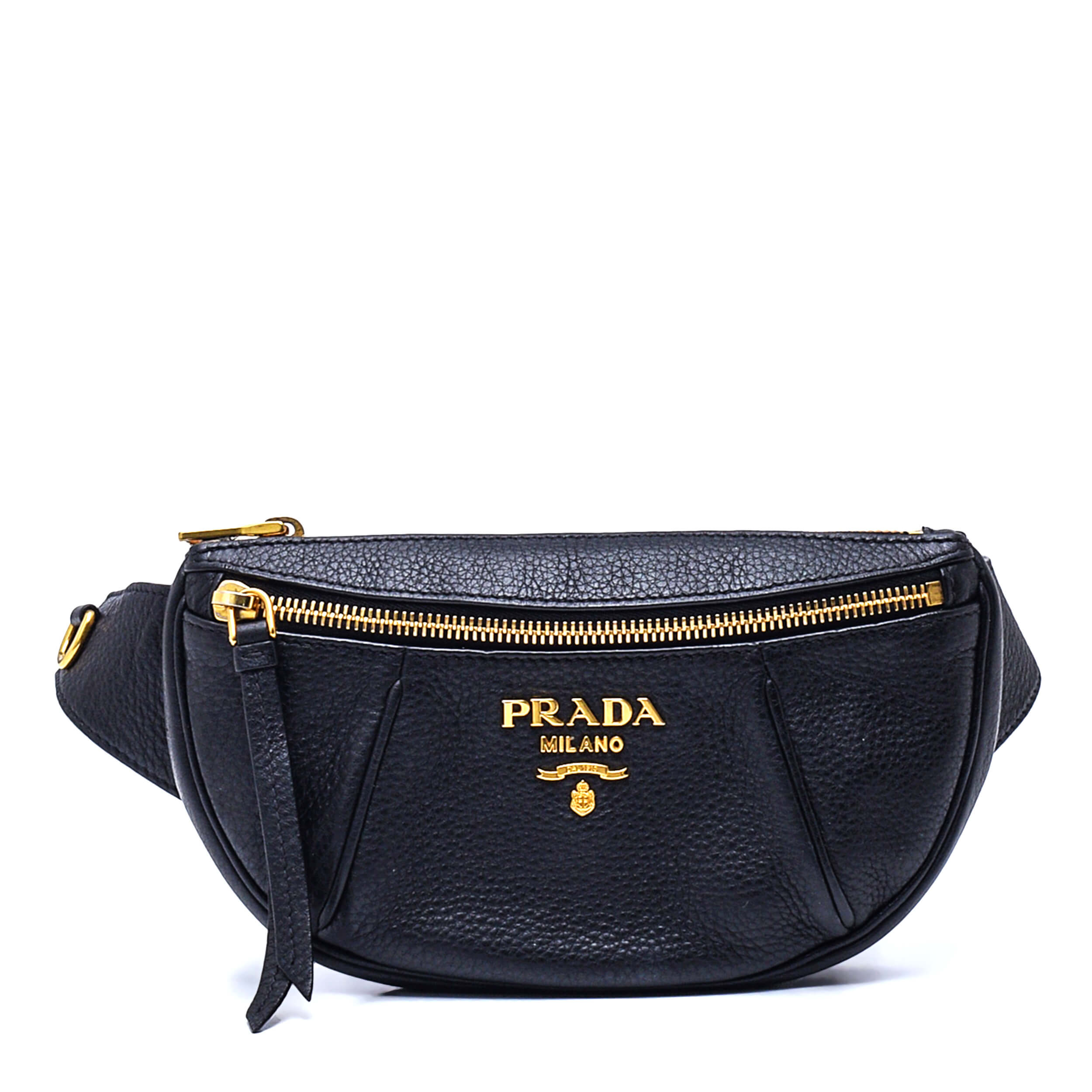 Prada - Black Daino Leather Bum Belt Bag